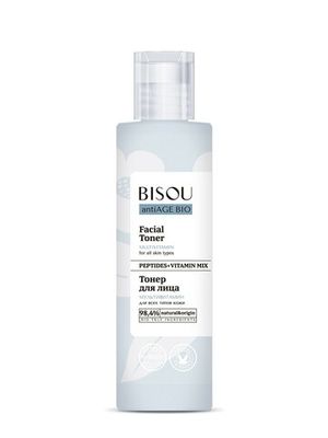 Тонер для лица BISOU BIO BY BISOU для всех типов кожи, тонизирующий, увлажняющий и восстанавливающий с мультивитаминный комплексом