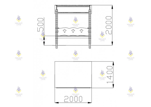 Диван с навесом из кубиков