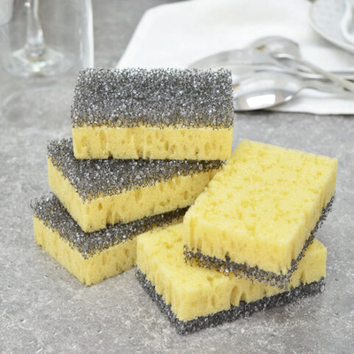 Губка бытовая с чистящим слоем 5шт "Да!", 8,5*5,5*3см