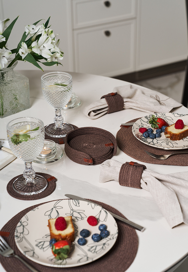 Набор подставок для чашек и бокалов 6шт 12см Luxberry Boho Luxberry шоколадный