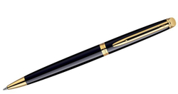 Шариковая ручка Waterman Hemisphere Essential Mars black GT S0920670 цвет черный с позолотой 23К в подарочной упаковке
