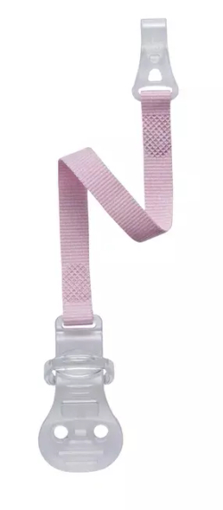 Держатель для пустышки NIP с крючком розовый