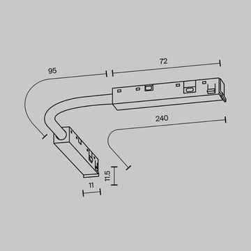Коннектор питания шарнирный TRA239CS-42B чёрный Exility X Maytoni