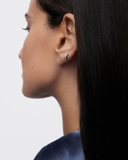 Одиночная серьга Loop Серебро 925 пробы покрытое родием