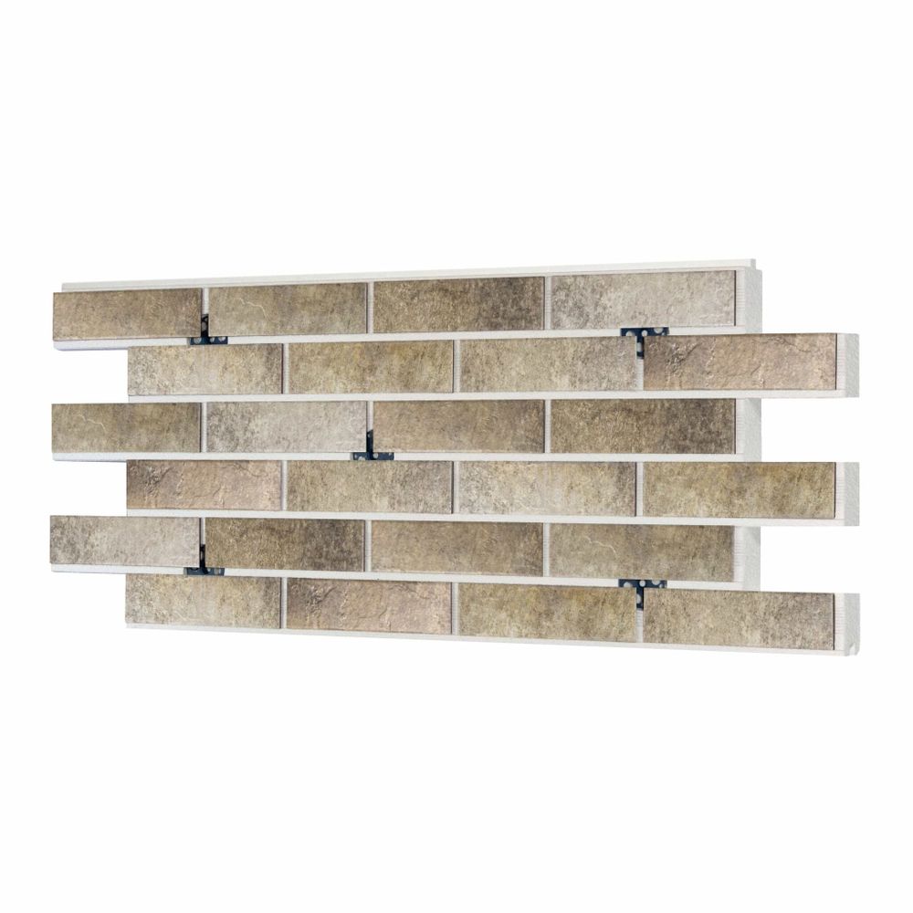 Клинкерная термопанель ППС Керамин Орегон 2 Серо-бежевый 1020х455 мм