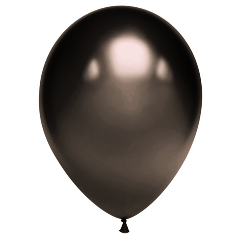 Воздушные шары с гелием и обработкой Chrome Хром Черный графит 12"/30см