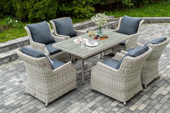 "Неаполь" обеденная группа плетеная из искусственного ротанга, цвет соломенный