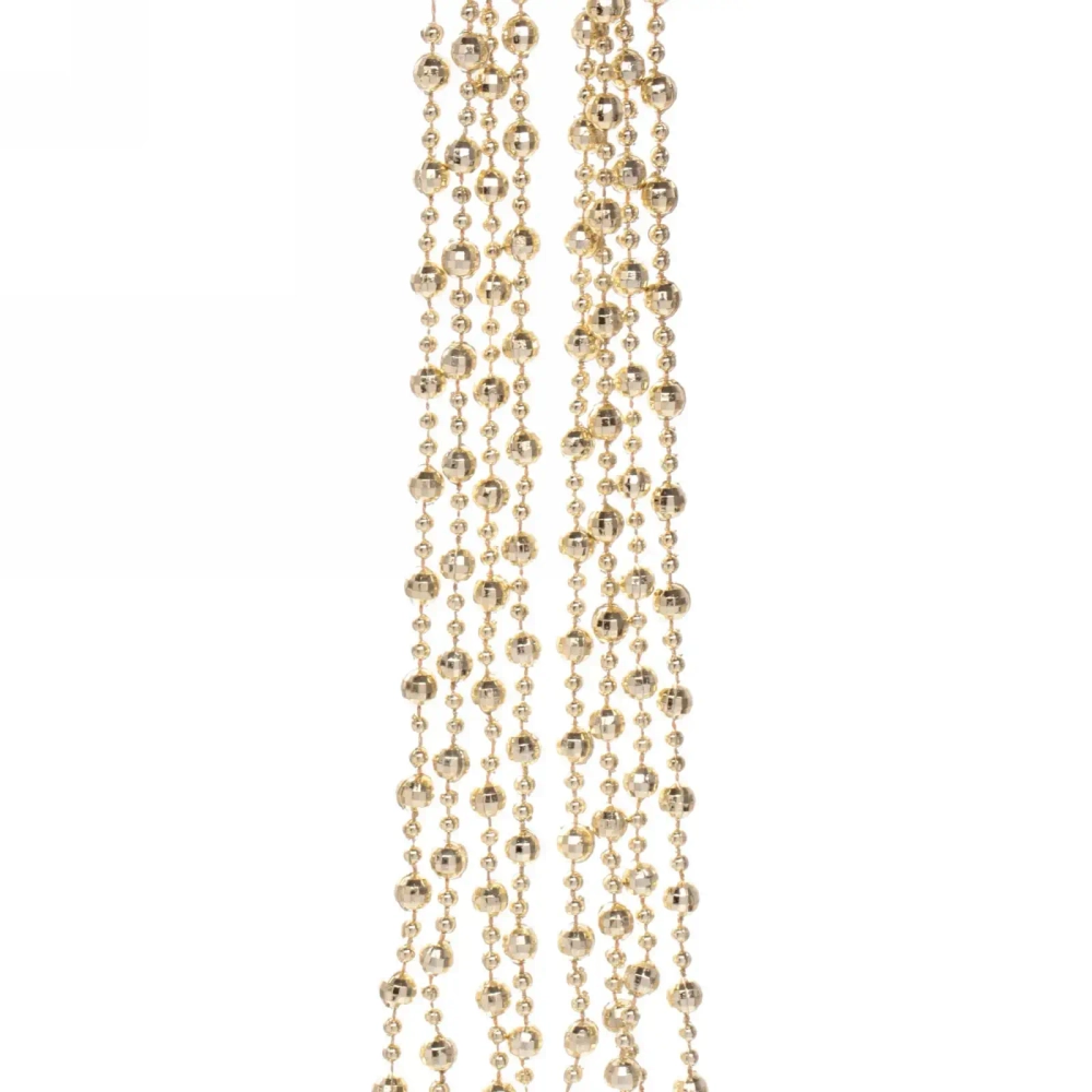 Бусы на елку 2,5м «Шарик Дискобол» d-5мм, Шампань