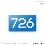 Номер на дверь 726, табличка на дверь для офиса, квартиры, кабинета, аудитории, склада, голубая 120х70 мм, Айдентика Технолоджи