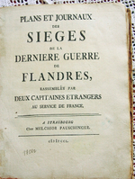 "Plans et journaux des sieges de la derniere Guerre de Flandres"  1750 г.