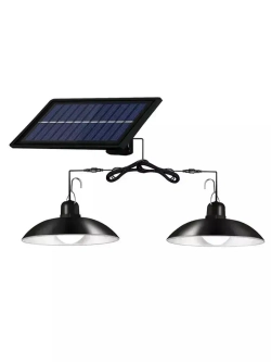 Садовый подвесной светильник на солнечной батарее Olean с 2 лампами, черный