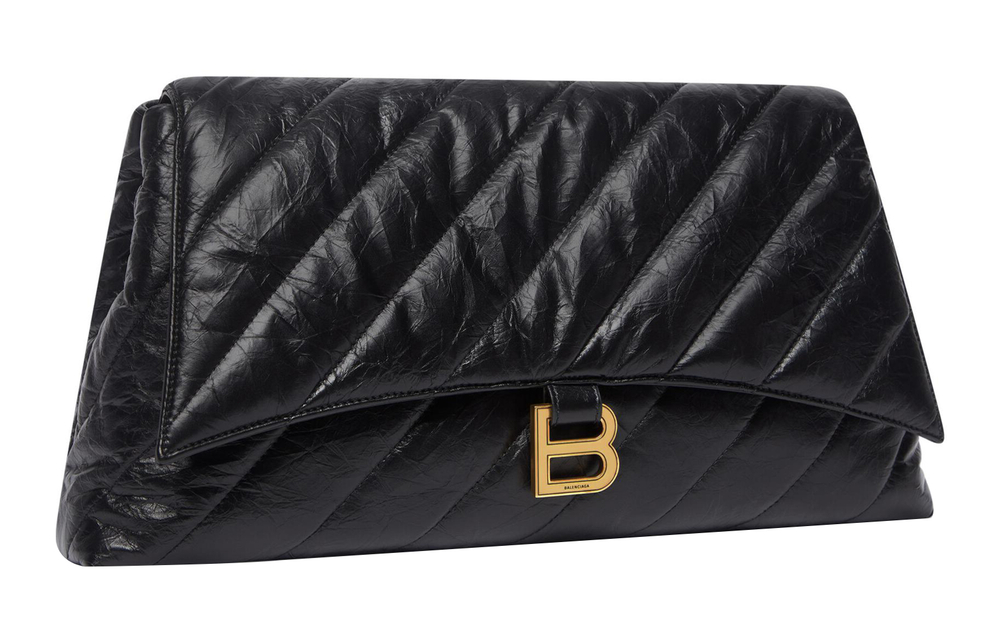 Balenciaga Clutch Crush Large Quilted Black