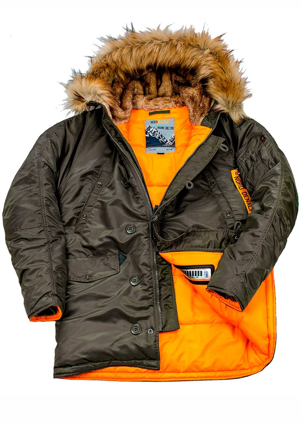 Куртка Аляска N-3B Husky Denali 2019 (т. серая - beluga/orange)