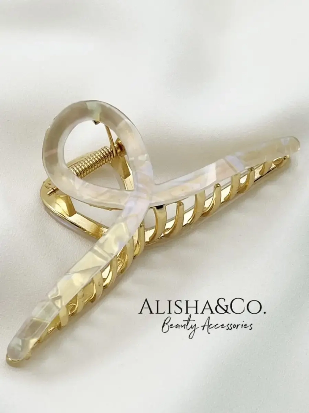 Крабик для волос большой металлический Gold Shine