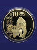 Монета 2015 года Леопард Замбия Животные Африки. Копия монеты
