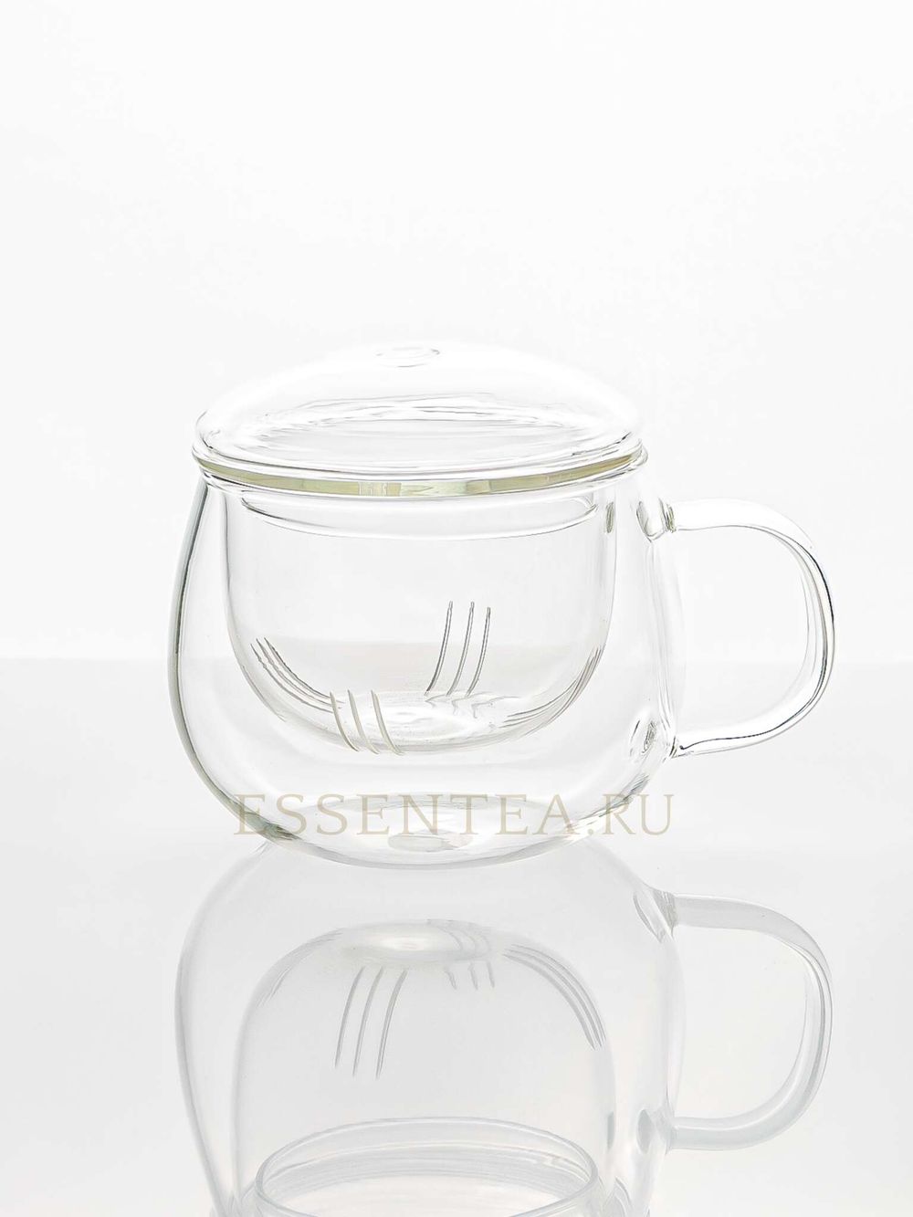чашка стеклянная с ручкой большая