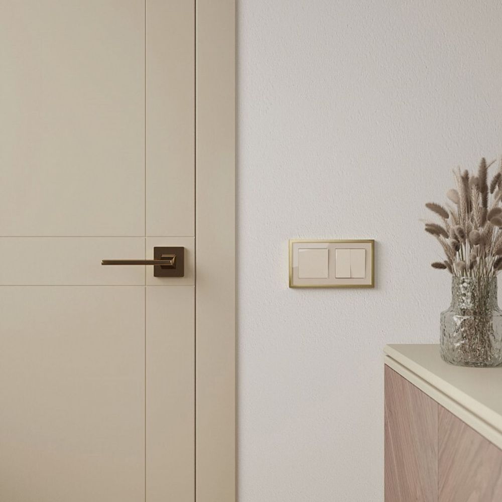 Рамка на 2 поста Werkel Baguette (айвори/латунь) W0022851