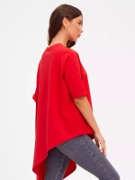 Туника оверсайз ассиметричная красный