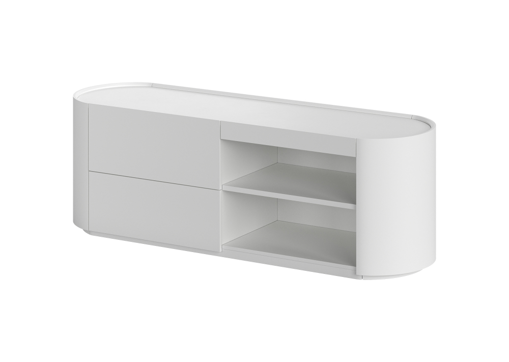 Тумба Lagom под ТВ 2 ящика 2 полки ширина 140 см (белый)