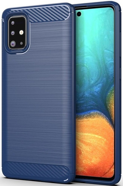 Чехол для Samsung Galaxy A71 цвет Blue (синий), серия Carbon от Caseport