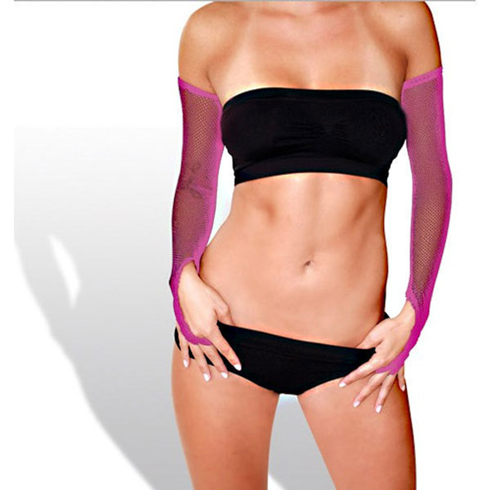 Длинные перчатки-нарукавники из сетки