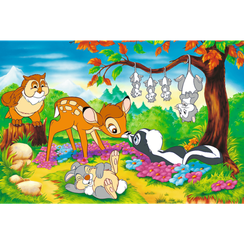 Puzzles - "160" - 40th anniversary Trefl - Bambi and forest friends / Disney Bambi