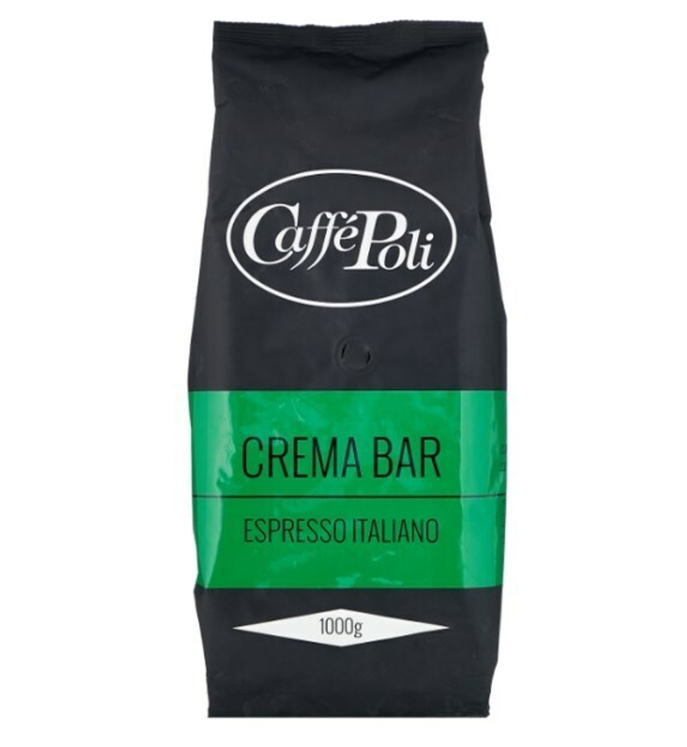Кофе в зернах в/у "Poli Crema Bar" 1 кг. 0348 зел. 25% арабика, 75% робуста, Италия