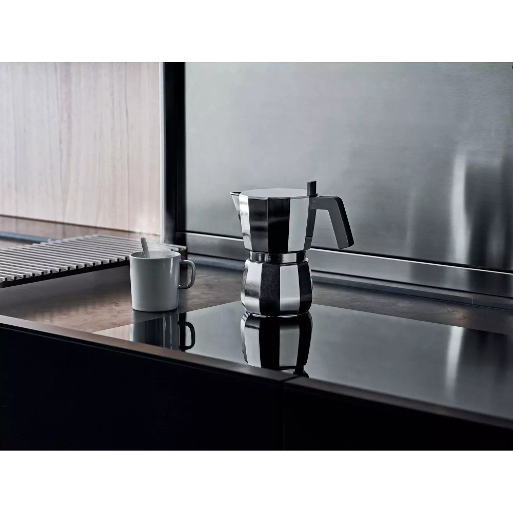 Alessi - Алюминиевая турка кофеварка  Moka на 9 чашек. / артикул   DC06/9 FM  / GTIN 8003299439461