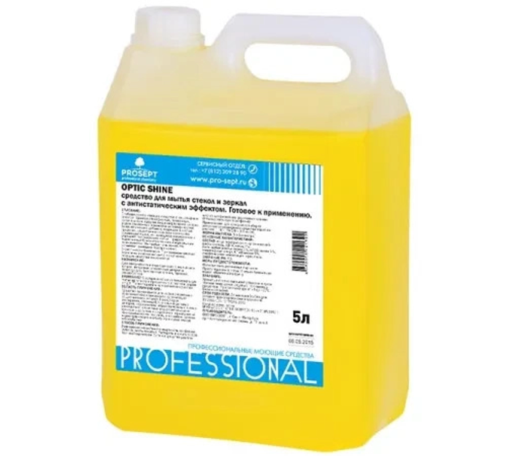 Prosept Optic Shine средство для мытья стекол и зеркал с антистатическим эффектом, 5 л.