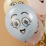 Шар (12''/30 см) Веселые смайлы, Ассорти, макарунс, 1 ст, 25 шт.