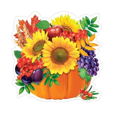 Украшение на скотче Фруктовая корзинка 26см