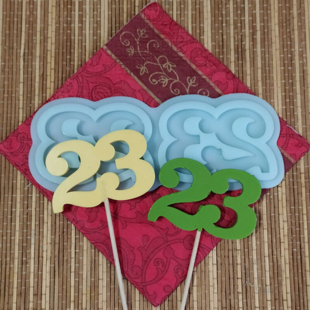 Форма силиконовая для леденцов "23" №83, h 5 см 2 ячейки