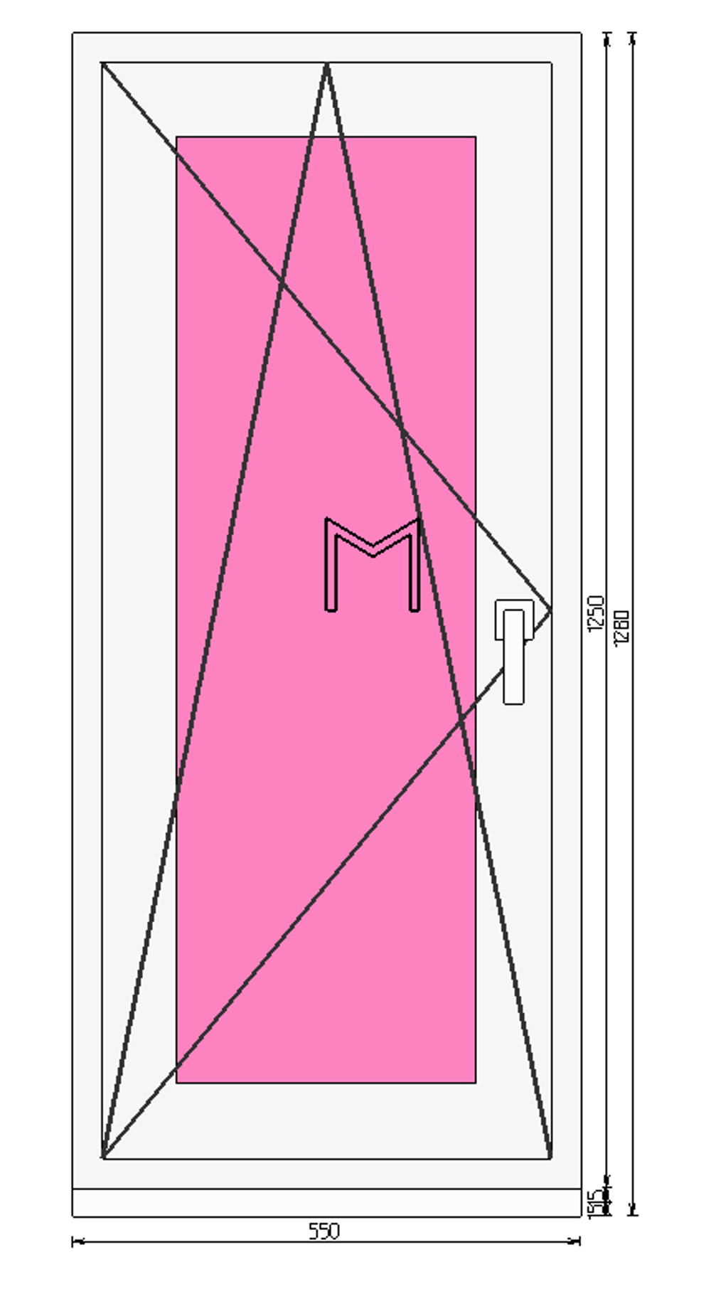 Пластиковое окно 1250 х 550 ТермА Эко + Москитная сетка