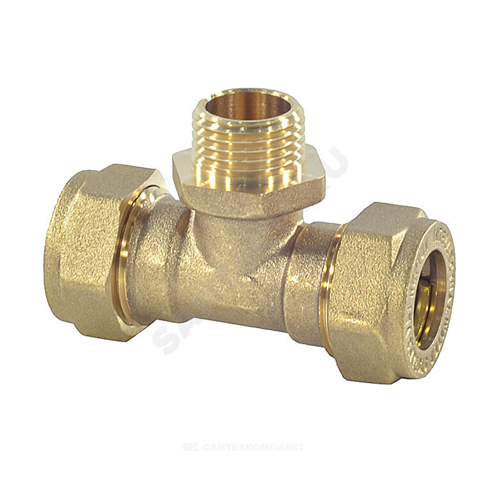 Тройник латунь 15Aх1/2"х15 обжим/НР STAHLMANN STML1501/215BEF