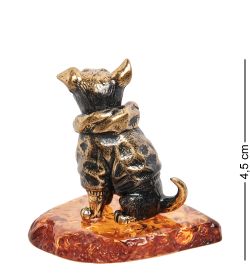 Народные промыслы AM-1955 Фигурка «Собака Шарик» (латунь, янтарь)