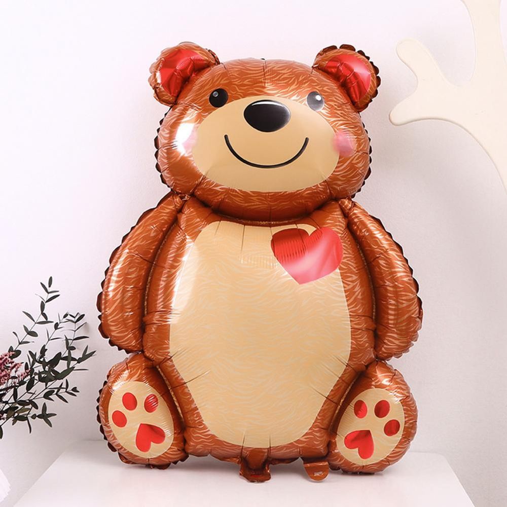 Шар (33''/84 см) Фигура, Мишка с сердцем, 1 шт.