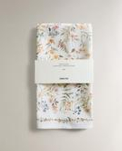 ZARA HOME КУХОННЫЕ ПОЛОТЕНЦА С ЦВЕТОЧНЫМ ПРИНТОМ (НАБОР ИЗ 2 ШТ.), ЗЕЛЕНЫЙ