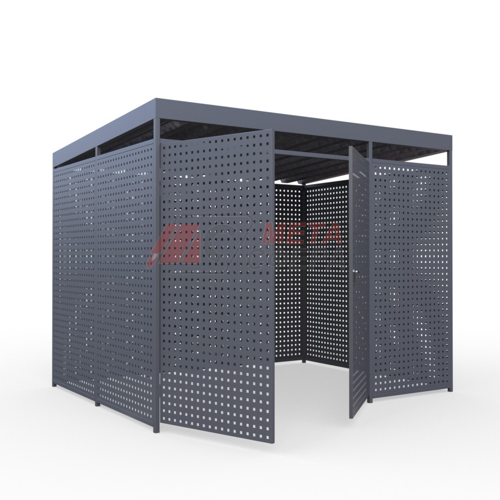 Площадка для сбора мусора Перфо на 2 бака