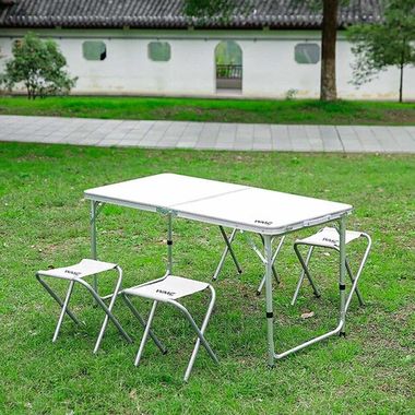 Стол с кладной со стульями для кемпинга (стул-4шт, 120х60х50/60/70см) WMC TOOLS WMC-09517M