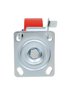 Колесо промышленное поворотное с тормозом с подшипником 100мм ПУ/чугун Gigant G-04-09-47