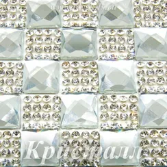 Стразовое полотно 4х24 см, Кристалл