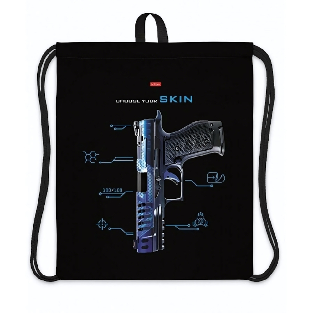Мешок д/обуви 41х49см "Gun" 1 отделение с петлей (Хатбер)