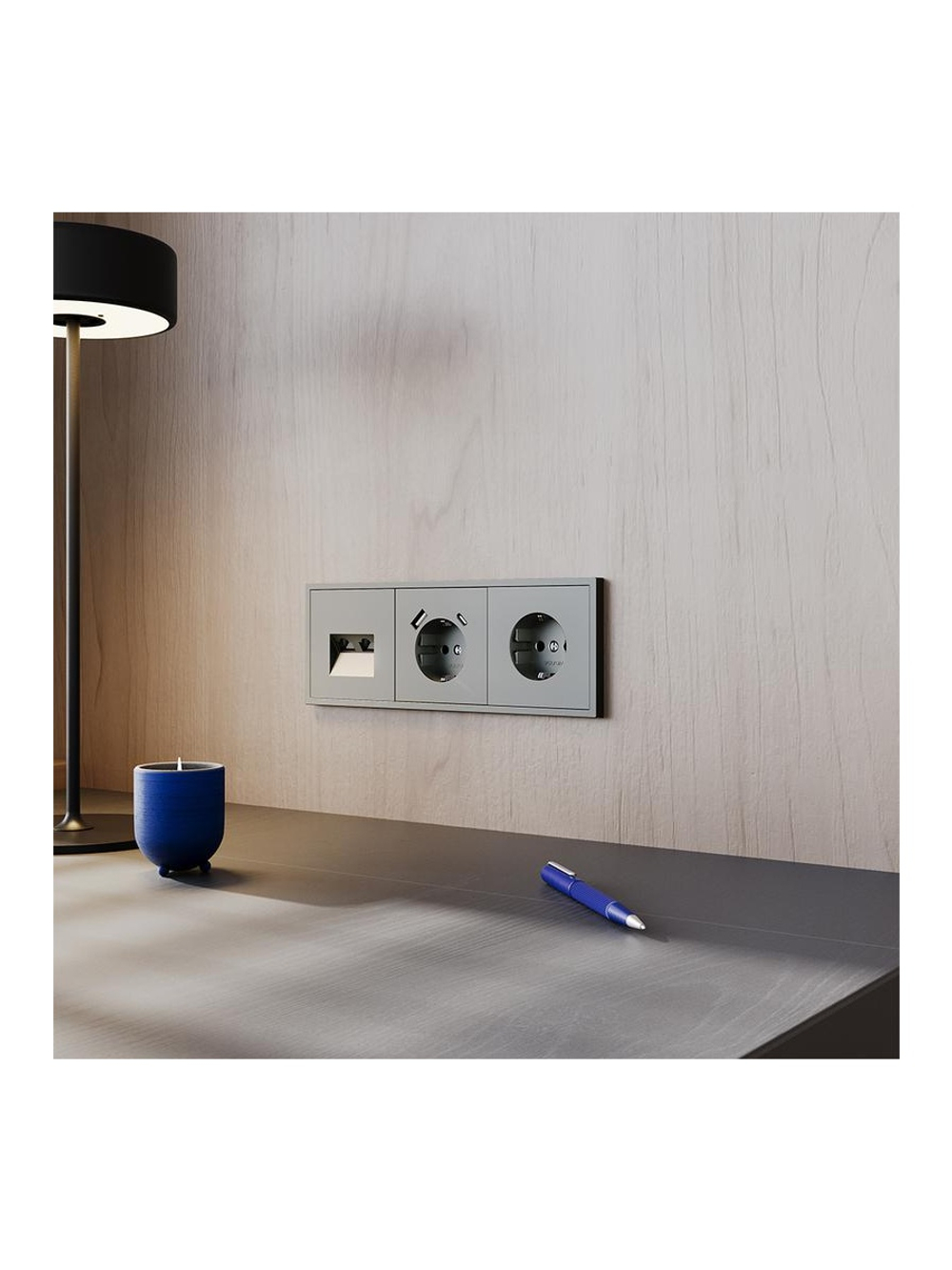 Розетка 1-м СП S70 16А с USB A+С с заземл. защ. шторки механизм титан Voltum VLS040506