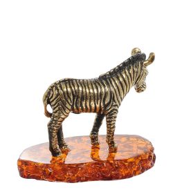 AM-1949 Фигурка «Зебра» (латунь, янтарь)
