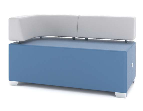 Секция 2-х местная Левая (с прямоугольной спинкой) 130*65*75