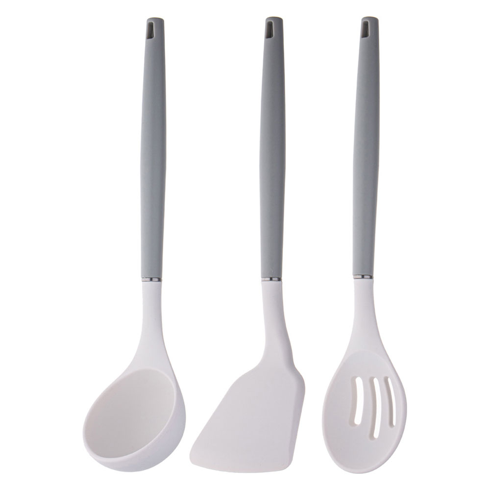 Набор ножей и кухонных принадлежностей 9 предметов, вращающаяся подставка, цвет серый, 671-211