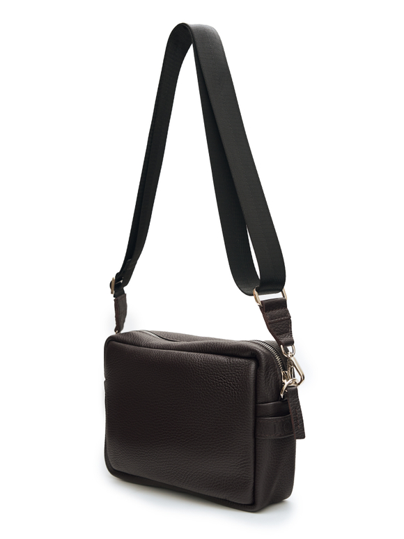 Сумка прямоугольная темно-коричневая текстура