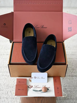 лоферы Loro Piana Anton Walk замшевые темно синие