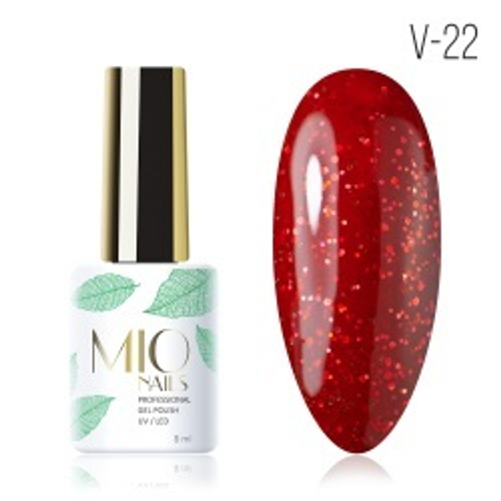 Гель-лак MIO NAILS V-22. Красный самоцвет, 8мл.