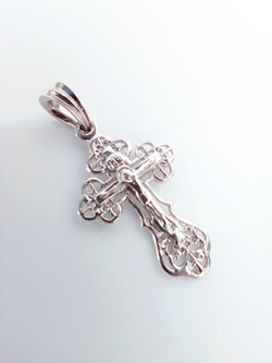 Крест Эстерелла, серебро, 925 проба, родирование/Ф